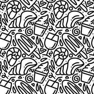 Hand drawn doodle set menu summer on the beach Stock Illustration