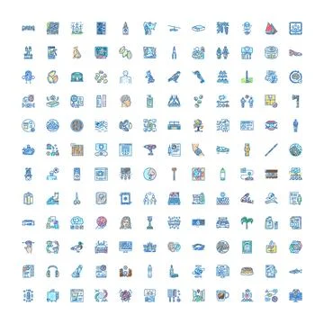 Hand drawn doodle set of mixed icons and symbols Illustrazione stock