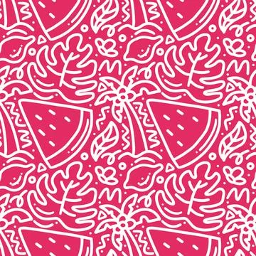 Hand drawn doodle set summer on the beach Stock Illustration