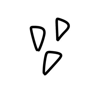 Hand drawn doodle shapes of triangles for logo design or pattern. Isolated 스톡 일러스트
