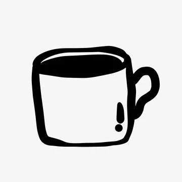 Hand-drawn doodle sketch of a coffee cup. Stock Illustration
