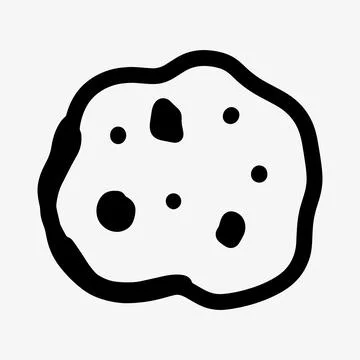 Hand-drawn doodle sketch of a cookie with chocolate chunks. Stock Illustration