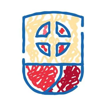 Hand drawn doodle sketch crest icon design Stock Illustration
