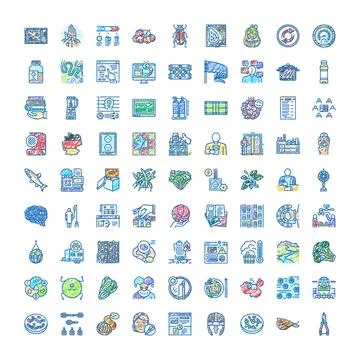 Hand drawn doodle sketch icon set collection Stock Illustration