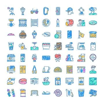 Hand drawn doodle sketch icons collection Ilustración de archivo