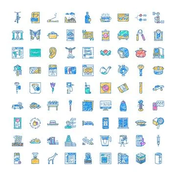 Hand drawn doodle sketch icons set collection Illustrazione stock