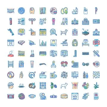 Hand drawn doodle sketch icons representing various concepts Illustrazione stock