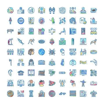 Hand drawn doodle sketch line art icons set Ilustración de archivo