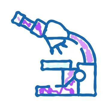 Hand drawn doodle sketch microscope analyzing science 库存插图
