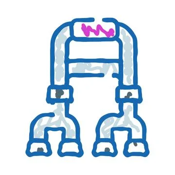 Hand drawn doodle sketch of mobility walker aid Stock Illustration