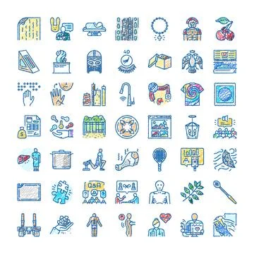 Hand drawn doodle sketch style icon set Stock Illustration