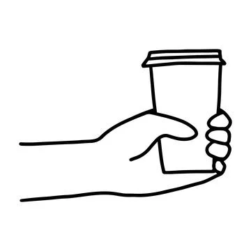 Hand drawn doodle sketch vector illustration of male or female hand in a side Illustrazione stock