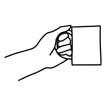 .Hand drawn doodle sketch vector illustration of hand in a side view holding  Stock Illustration