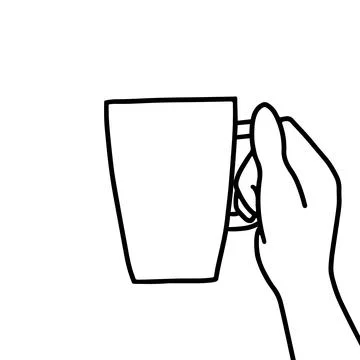 .Hand drawn doodle sketch vector illustration of hand in a side view holding  Stock Illustration