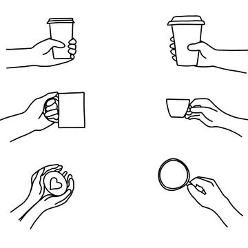 Hand drawn doodle sketch vector illustration of set of male and female hands in Illustrazione stock