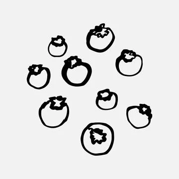 Hand drawn doodle sketch vector set of decorative blueberries. Stock Illustration