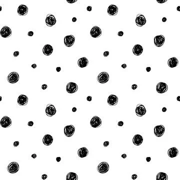 Hand drawn doodle small circles seamless pattern. Stock Illustration