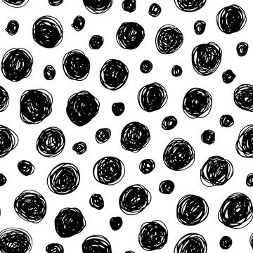 Hand drawn doodle small circles seamless pattern. Stock Illustration