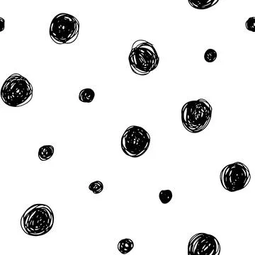 Hand drawn doodle small circles seamless pattern. Stock Illustration