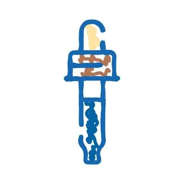 Hand drawn doodle spark plug car icon Stock Illustration