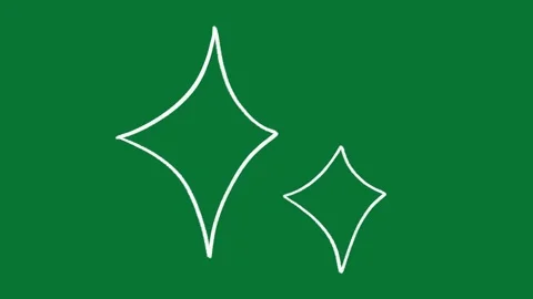 Hand Drawn Doodle Sparkle Animation Green Screen Stock Footage 323468627