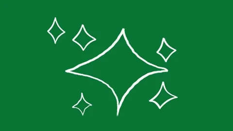 Hand Drawn Doodle Sparkle Animation Green Screen Stock Footage 323468630