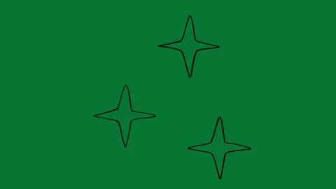 Hand Drawn Doodle Sparkle Animation Green Screen Stock Footage 323468680