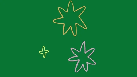 Hand Drawn Doodle Sparkle Animation Green Screen Stock Footage 323468697