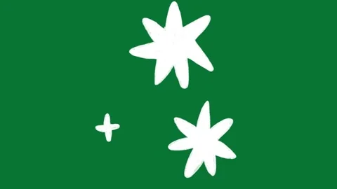 Hand Drawn Doodle Sparkle Animation Green Screen Stock-Footage 323468700