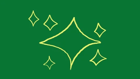 Hand Drawn Doodle Sparkle Animation Green Screen Stock-Footage 323468712