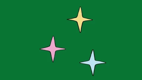 Hand Drawn Doodle Sparkle Animation Green Screen Stock-Footage 323468752