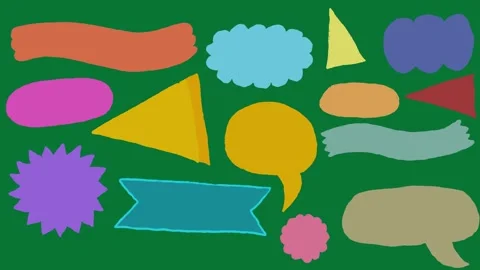 Hand Drawn Doodle Speech Bubbles and Shapes 2D Animation Green Screen Asset  Video stock 327294259