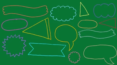 Hand Drawn Doodle Speech Bubbles and Shapes 2D Animation Green Screen Asset  Stock-Footage 327294277