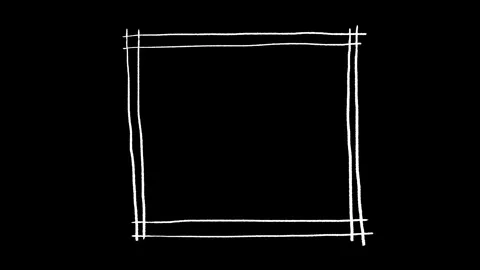 Hand drawn doodle square frame, Boxes and Frames, wiggly square border Video stock 307183010