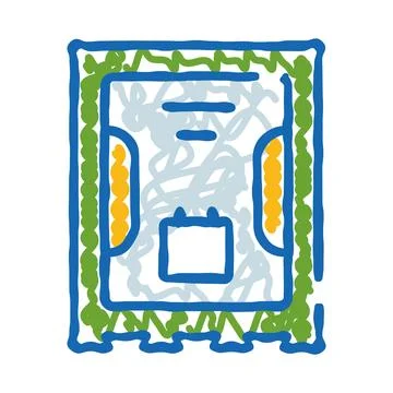 Hand drawn doodle stamp with green frame Stock Illustration