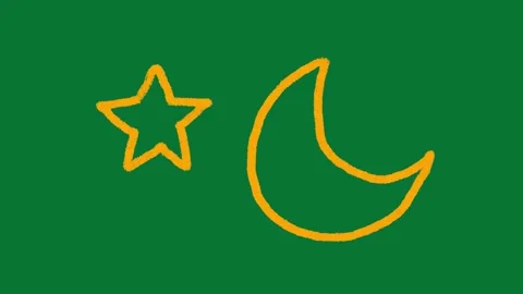 Hand-Drawn Doodle Star and Moon 2D Animation Green Screen Asset | Sky Doodle Stock Footage 327294400