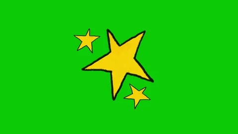 Hand Drawn Doodle Stars Animation on Green Screen | Cute Sparkle Star  Video stock 328469714
