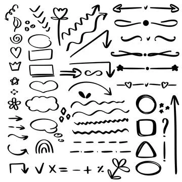 Hand drawn doodle style design elements Stock Illustration