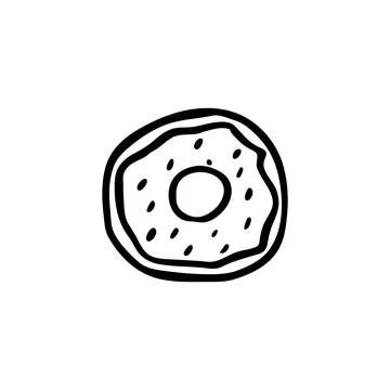 Hand drawn doodle style donut in vector. Isolated illustration Stock Illustration