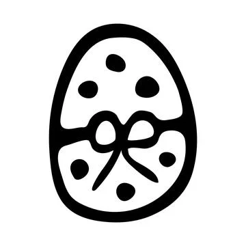 Hand drawn doodle style easter egg in vector. Stock Illustration