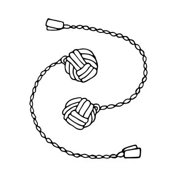 Hand drawn doodle style Fire Poi in vector. Stock Illustration
