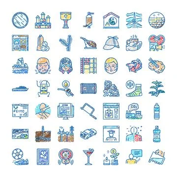 Hand drawn doodle style icon set collection イラスト素材