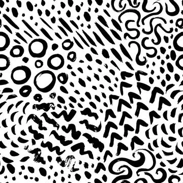 Hand drawn doodle style vector seamless pattern. Illustrazione stock