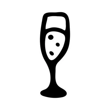 Hand drawn doodle style wine glass in vector Stock Illustration
