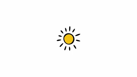Hand-Drawn Doodle Sun Animation on White Background Video stock 335976064