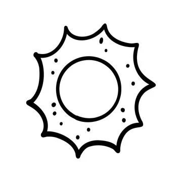 Hand drawn doodle sun. Simple line vector illustration for print, card, coloring Stock Illustration
