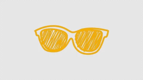 Hand drawn doodle sunglasses concept Loop animation with Alpha Channel Stock Footage 279721053