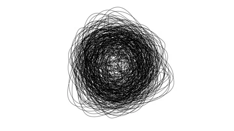Hand drawn doodle tangled scribble, messy lines, sketch scribbles abstract Video stock 284429350