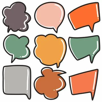 Hand-drawn doodle text balloon colorful art design element illustration. Stock Illustration