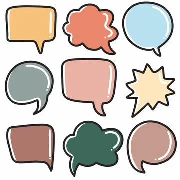 Hand-drawn doodle text balloon colorful art design element illustration. Stock Illustration